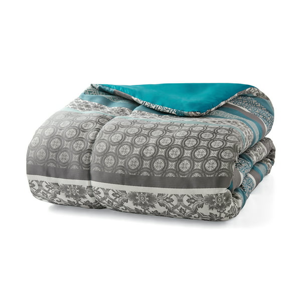 Comforter Set Shams 3 Dec Pillows and Bed Skirt King Size in Teal