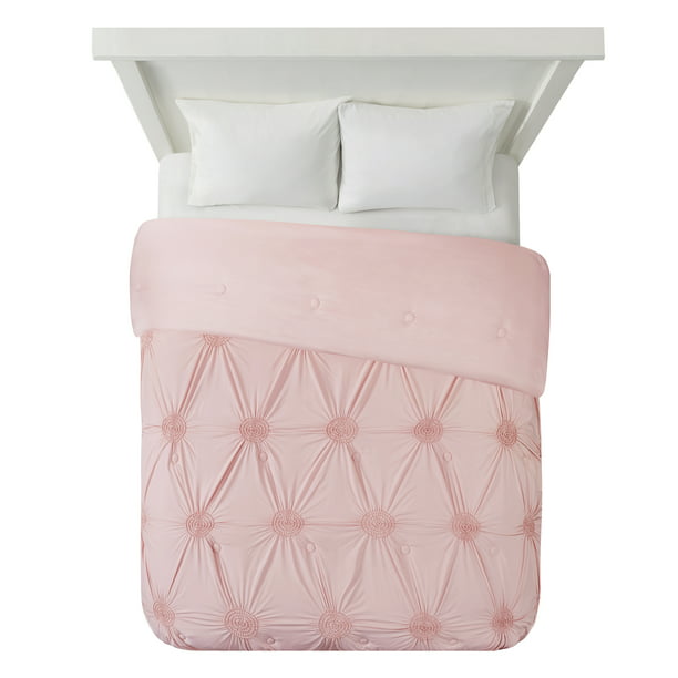 Bed Ruching Comforter Pink
