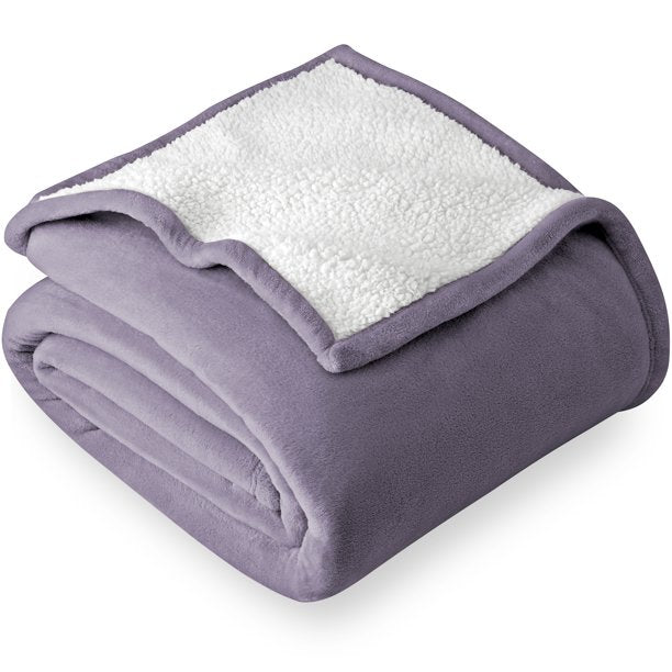 Blanket Sherpa Reversible in Dusty Purple Twin or Twin XL