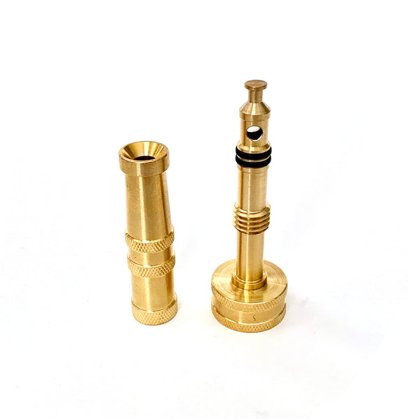 Solid Brass Garden Adjustable Twist Water Hose Spray Nozzle 2 Pack 4 Inches