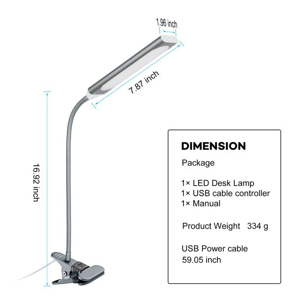 Desk Lamp in LED Gray