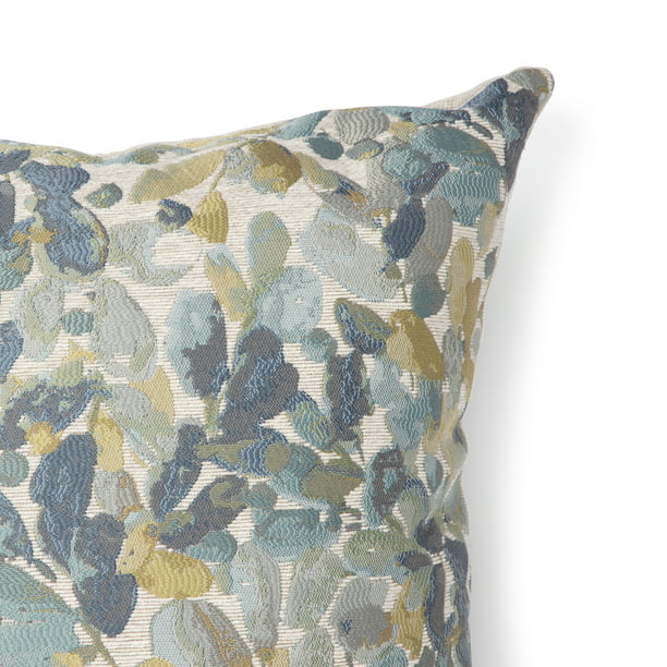 Botanical Decorative Square Pillow 20x20 Inches Blue