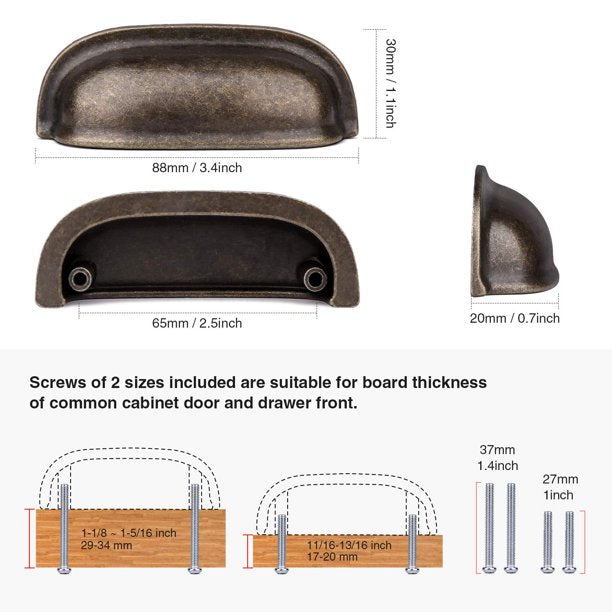 Cabinet Pulls Handle in Bronze