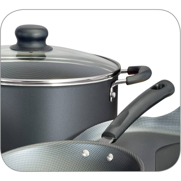 Non Stick Cookware Set 18 Pieces Steel Gray