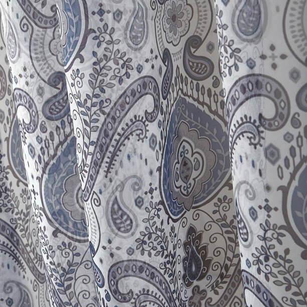 Curtain with Rod Pocket 4 Pieces Set 27.5x 63 Inches in Blue