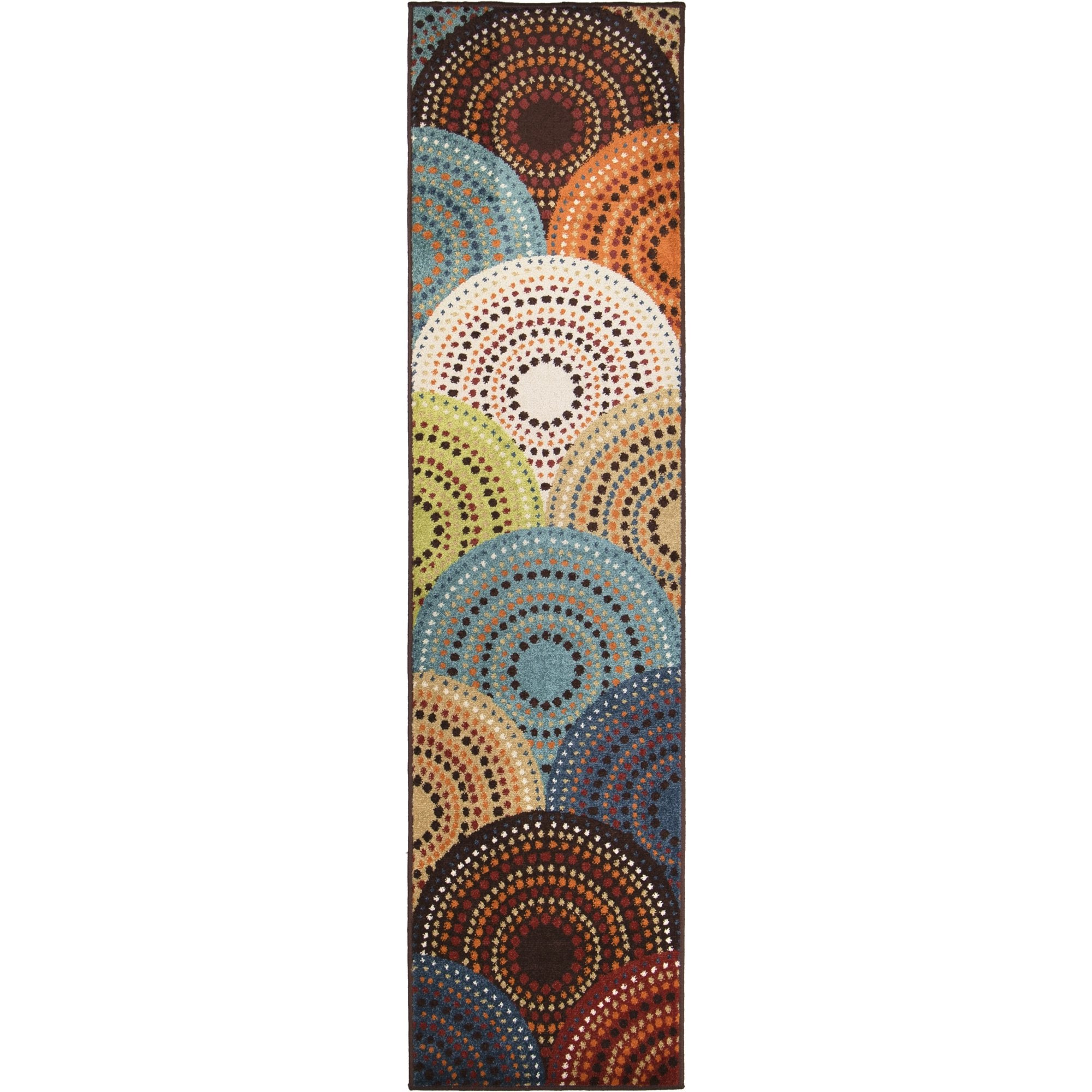 Bright Dotted Circles Runner Rugs Multi