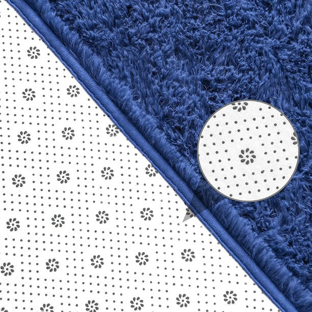 Area Rug Modern Rugs for Bedroom 4x5.3 Feet in Indigo