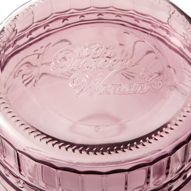 Cassie Glass Canister Rose 3 Pc Set