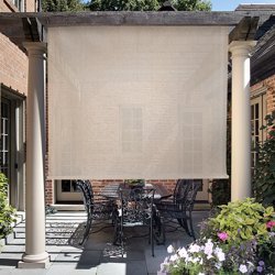 Cordless Outdoor Sun Shade in Brown 8ft x 6ft