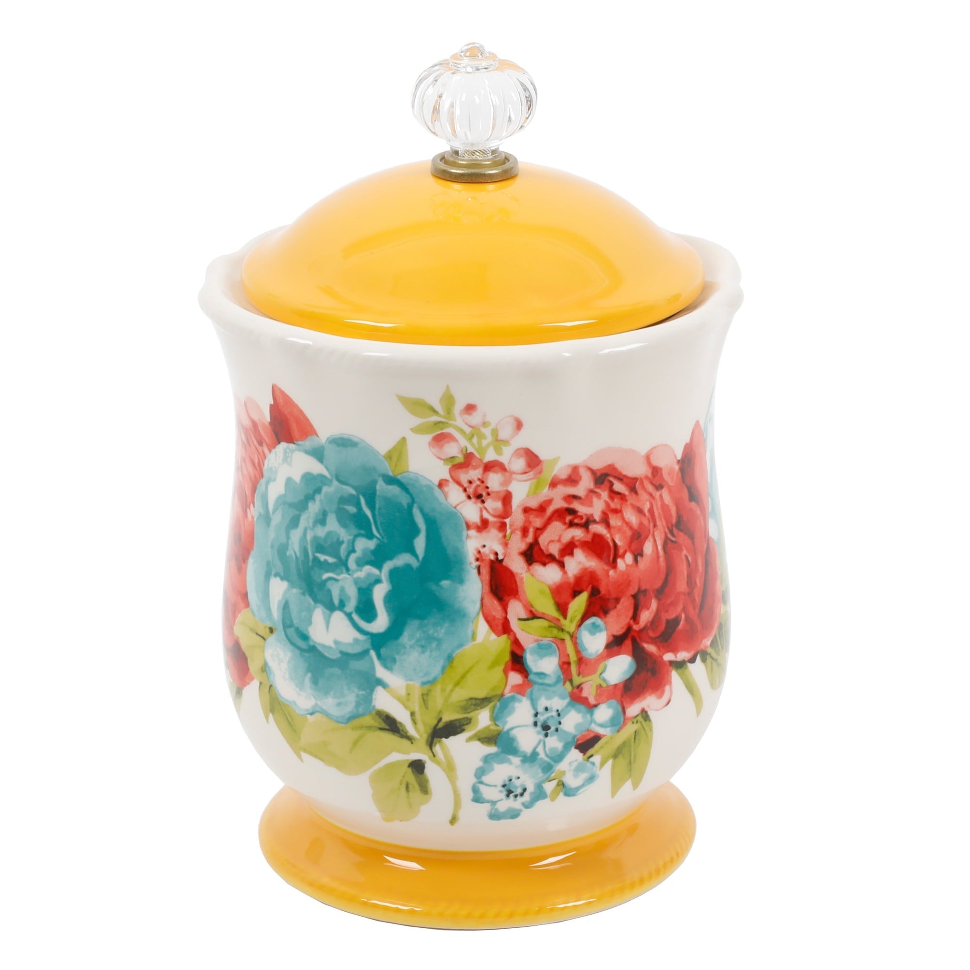 Blossom Jubilee Canister with Acrylic Knob 8.75 Inch