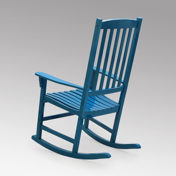 Rocking Chair Solid Wood Outdoor Porch In Steel Blue