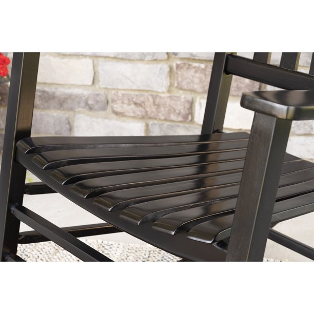 Rocker Traditional Hardwood Porch in Black Finish