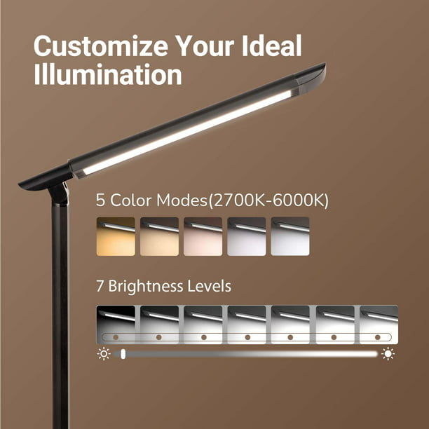 Desk Lamp in LED with 7 Brightness Levels and 5 Color Modes
