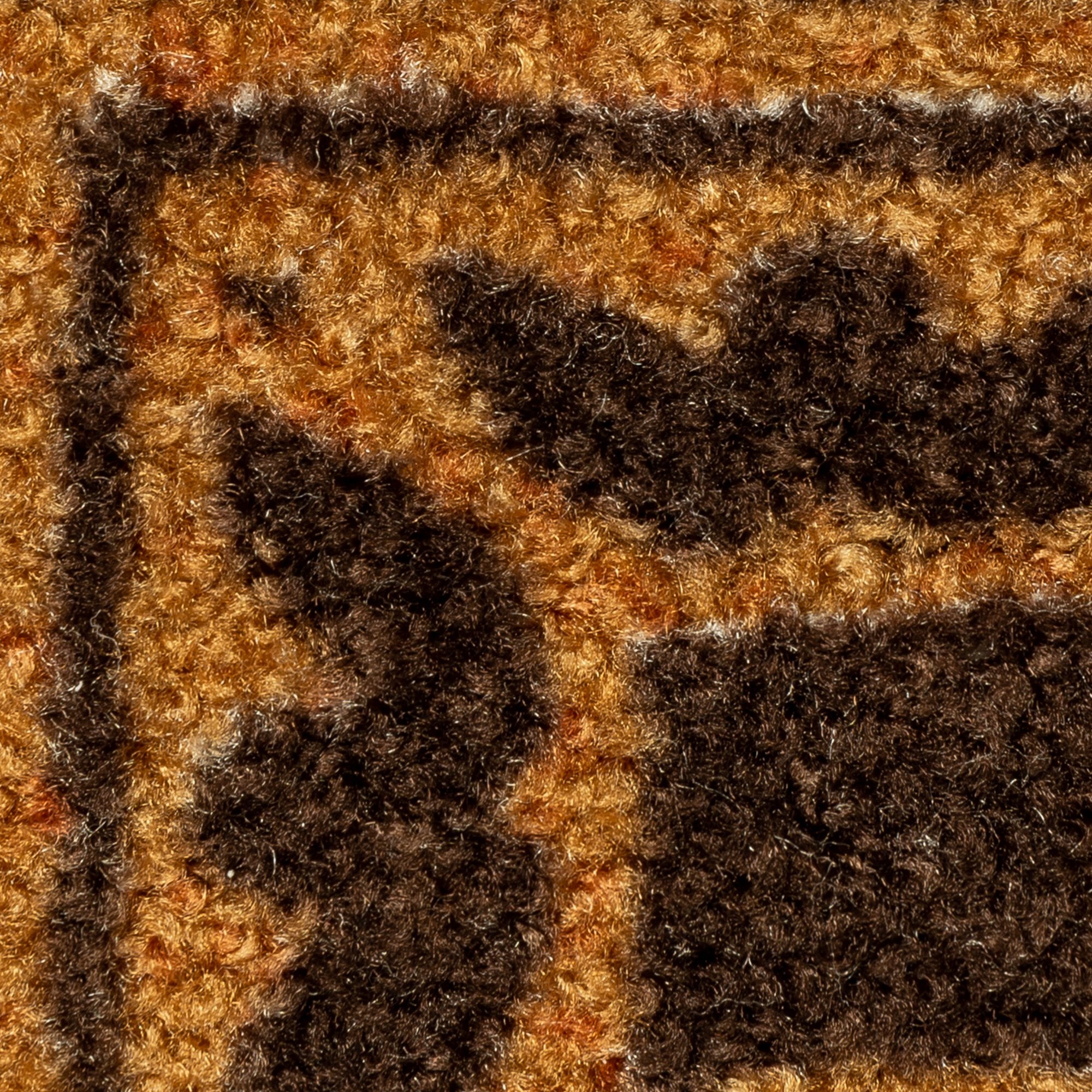 Area Rug Medallion Textured Rust Brown 84x60 Inches