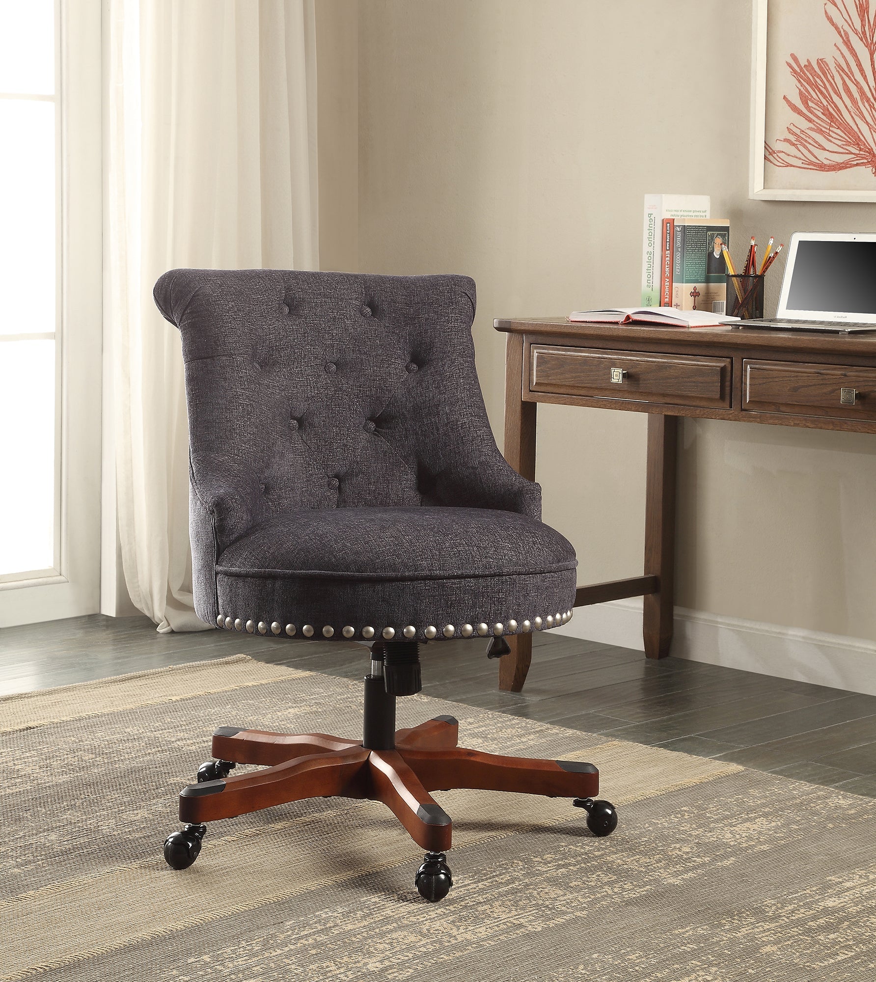 Chair with Adjustable Height in Dark Blue