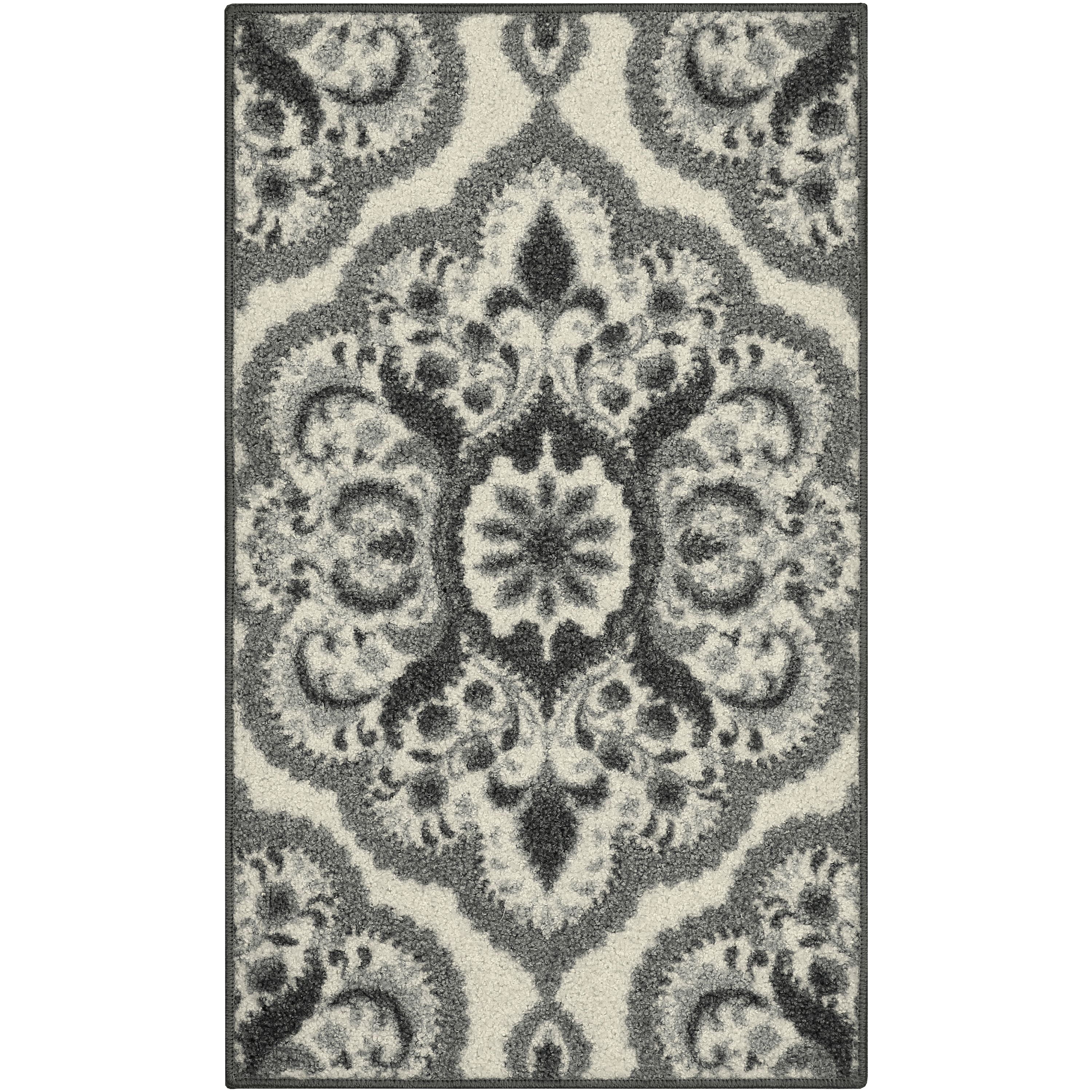 Area Rug Medallion Gray 20x34 Inches