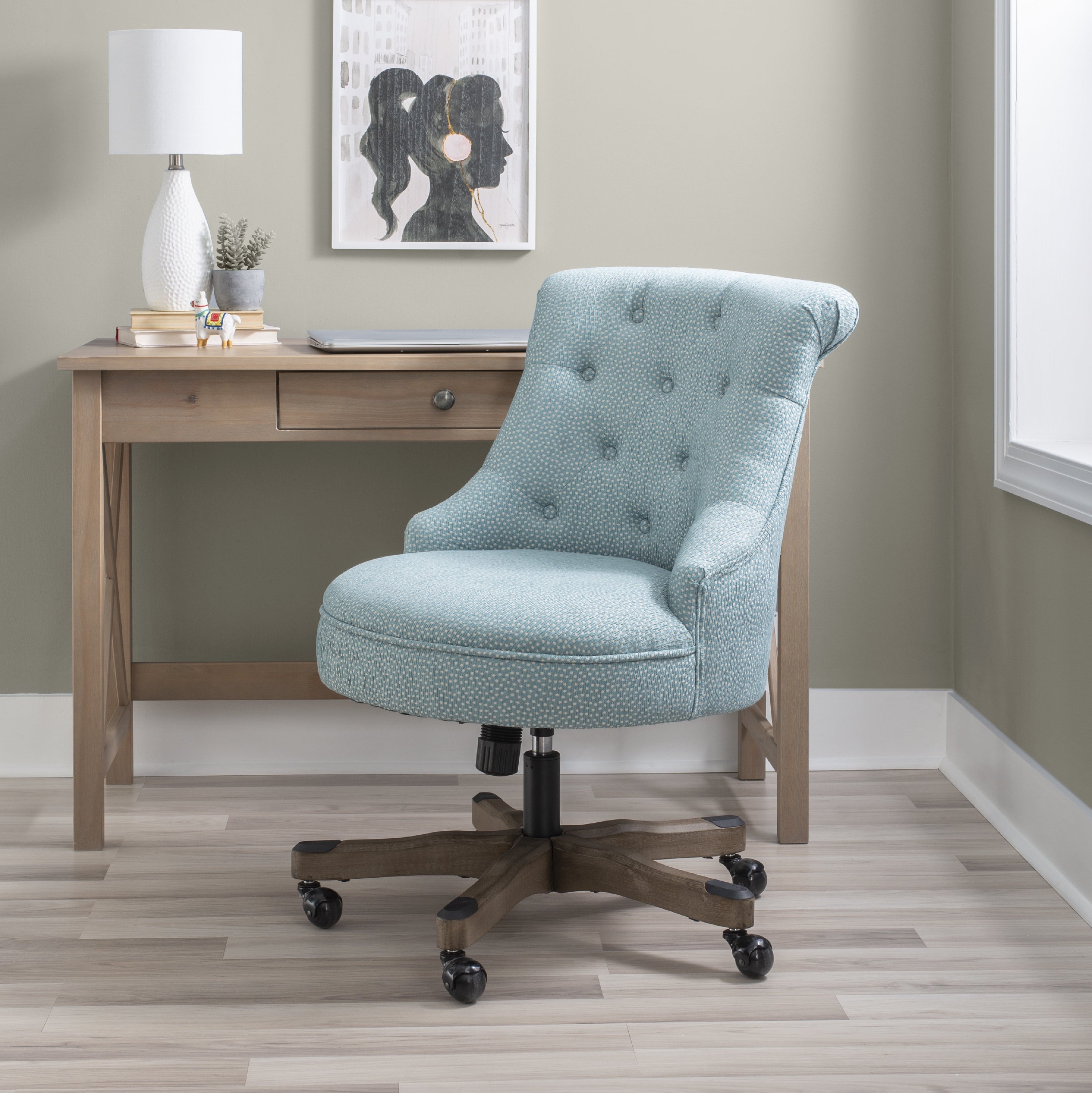 Chair with Adjustable Height in Light Blue