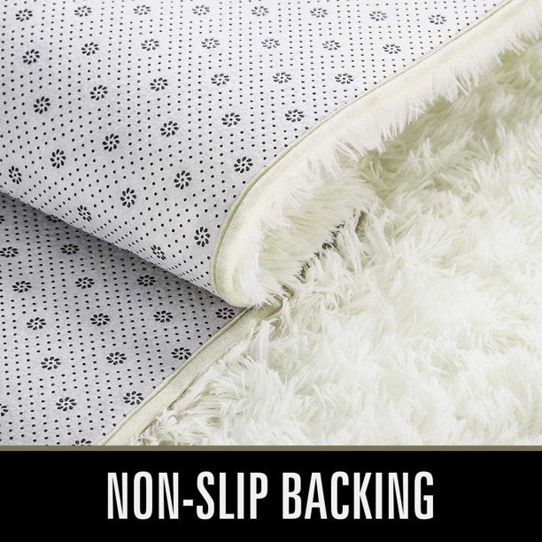 Area Rug Modern Rugs for Bedroom 4x5.3 Feet in Cream White