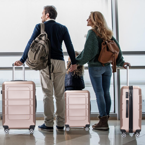 Luggage Sets TSA Lock ABS Hardshell Hardside Lightweight 3 Pcs