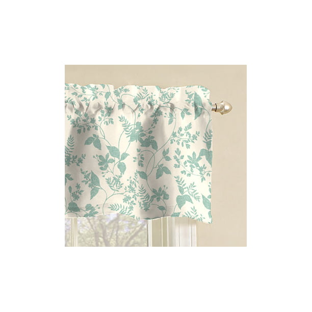 Curtain Tier and Valance Aqua Piece Set