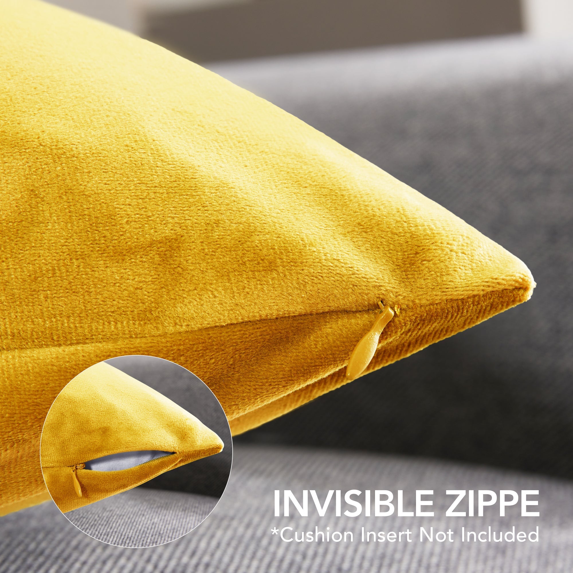 Pillow Covers for Couch Sofa Lemon Yellow 16x16 Inches Pack of 2