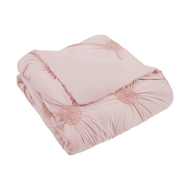Bed Ruching Comforter Pink