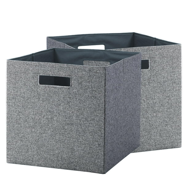 Cube Storage Bins in Gray 2 Pack