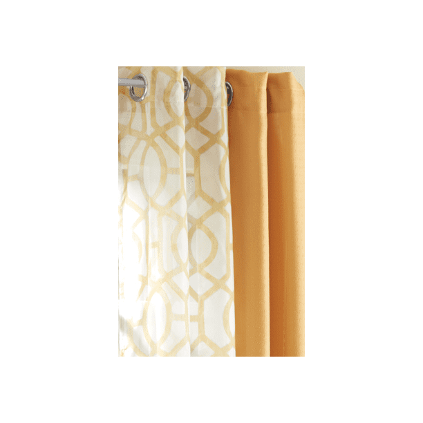 4 Piece Curtain Set Brown Butter 27.5 x 84 Inches