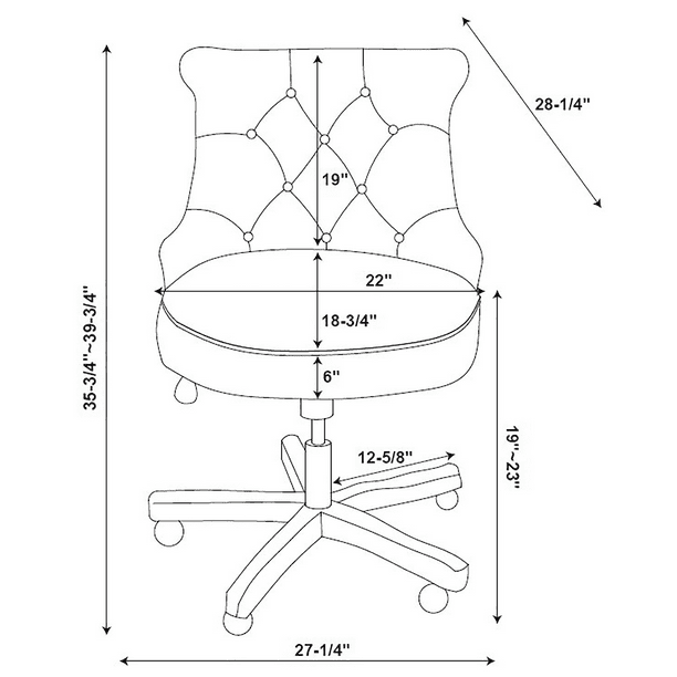 Chair with Adjustable Height in Light Blue