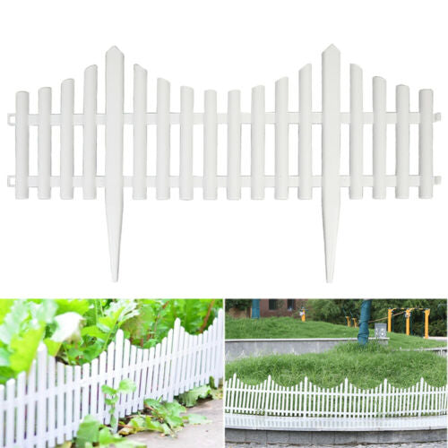 Garden Plastic Fence Lawn Edging Border Panel Fencing 12pcs