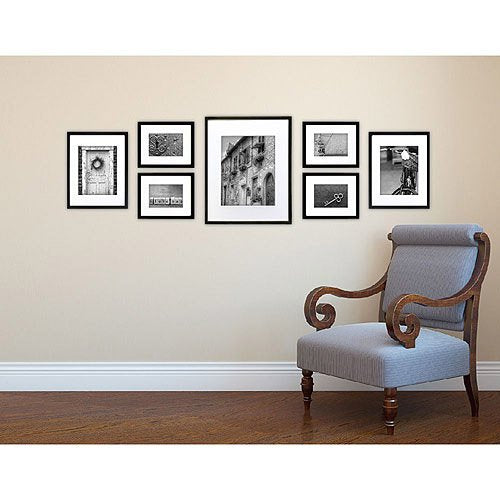 Black Photo Frame Gallery Wall Kit with Decorative Art Prints and Hanging