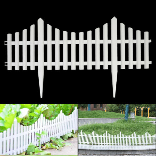 Garden Plastic Fence Lawn Edging Border Panel Fencing 12pcs