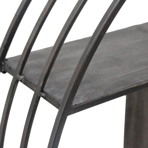 Round Metal Wall Shelf in Dark Gray