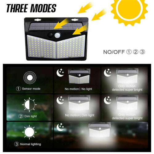 Garden Wall Waterproof Solar Power Light With Motion Sensor 208 LED