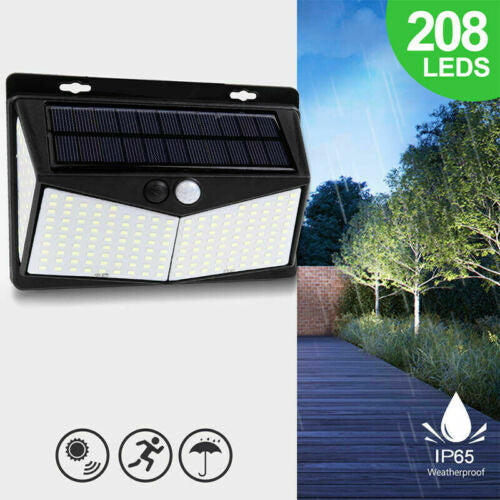 Garden Wall Waterproof Solar Power Light With Motion Sensor 208 LED