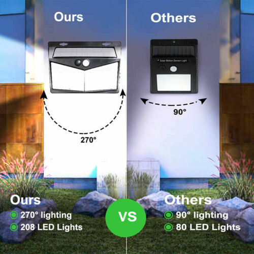 Garden Wall Waterproof Solar Power Light With Motion Sensor 208 LED