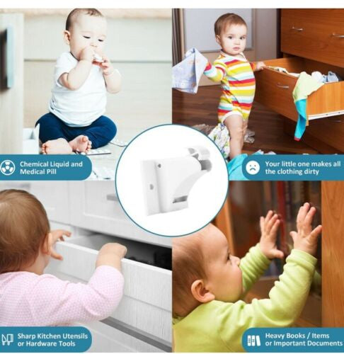Baby Proofing Magnetic Cabinet Locks 12 Pack