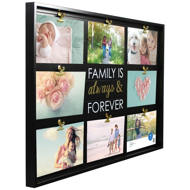 Collage Frame 4x6 8 Opening Black Plank