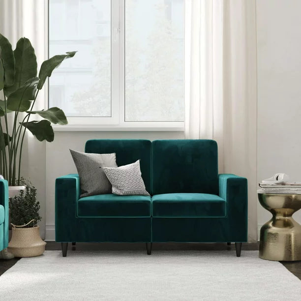 Cooper Loveseat, Green Velvet