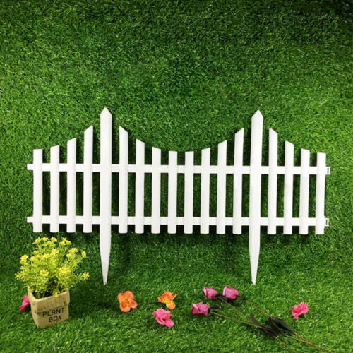 Garden Plastic Fence Lawn Edging Border Panel Fencing 12pcs
