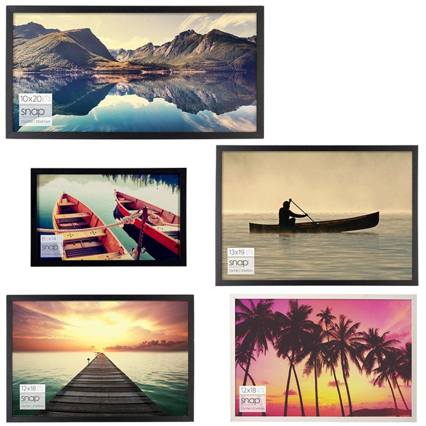 Black Wood Wall Photo Frame 10x20 inches