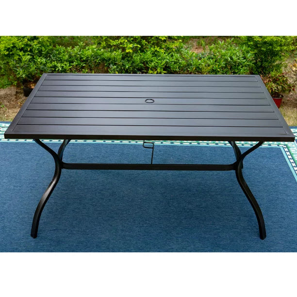 Outdoor Patio Dining Set Modern Steel Furniture 7 Pieces