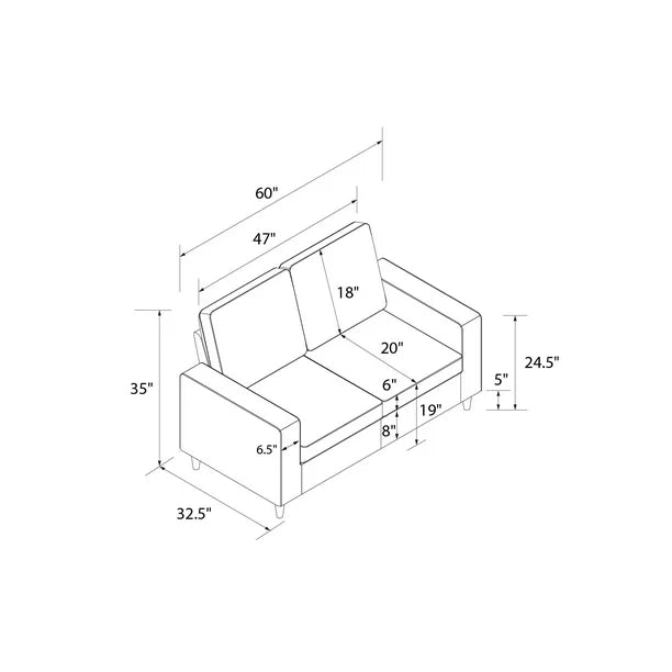 Cooper Loveseat, Green Velvet