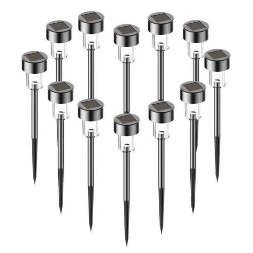 Stainless Steel Outdoor Garden Solar LED Light Yard Path Lamp 10 Pieces