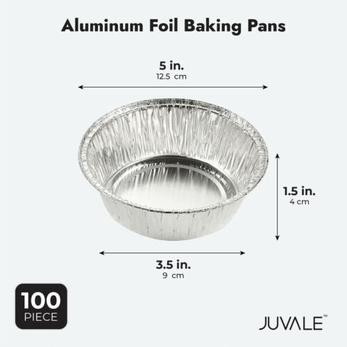 Aluminum Round Disposable Pans 100 Pack
