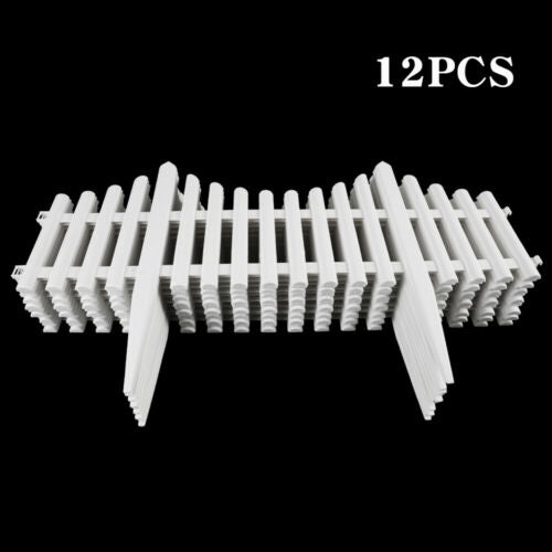 Garden Plastic Fence Lawn Edging Border Panel Fencing 12pcs