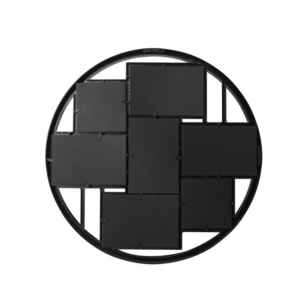 Collage Picture Frame 7 Opening 4x6 and 4x4 Round in Black