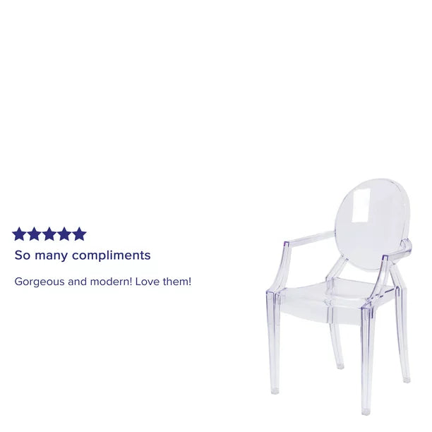Chair with Arms in Transparent Crystal