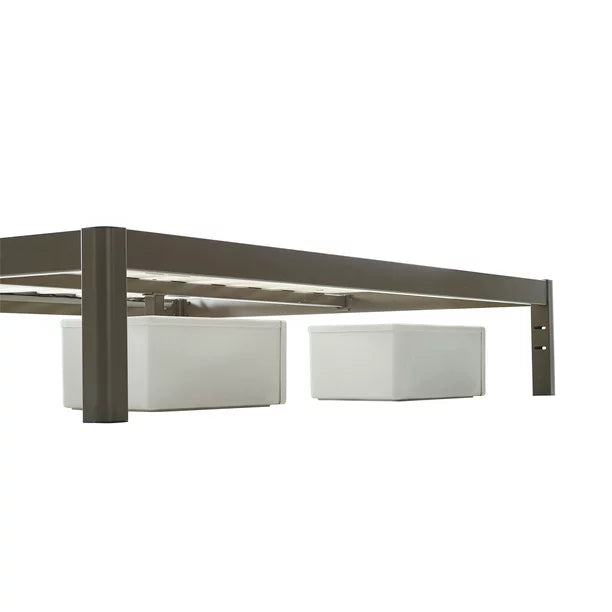 Bed Frame Wood Slat Bronze Metal Platform Queen