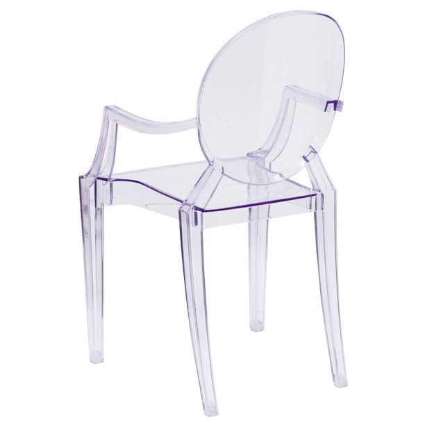 Chair with Arms in Transparent Crystal
